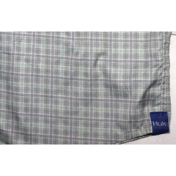 Huk Tide Point Performance Men's Long Sleeve Button Down Gray Shirt‎ Size Large - Picture 7 of 10